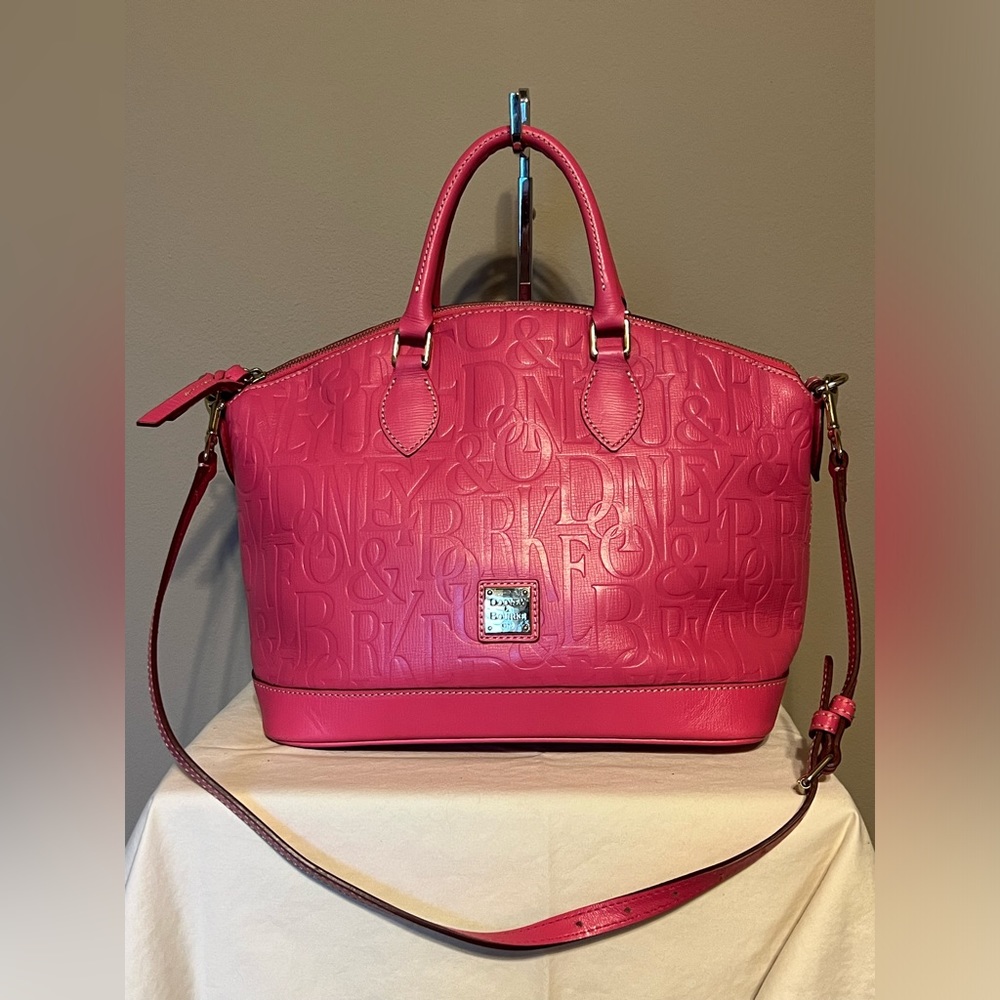 DOONEY & BOURKE Dark Pink Embossed Leather Dome Satchel - EUC